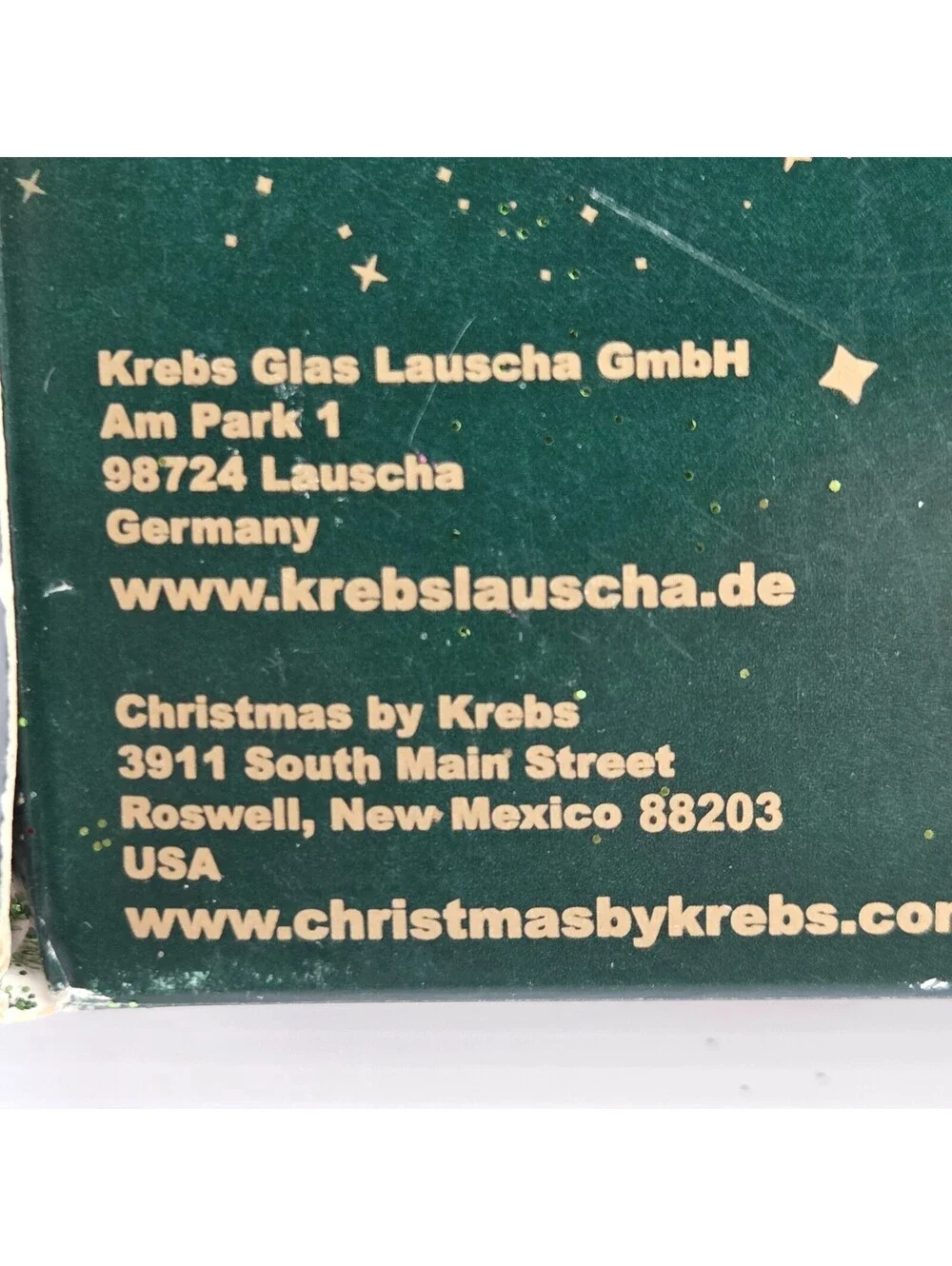 Christmas by Krebs Glass Ornaments Lot 3 Holiday Text Glitter Original Box